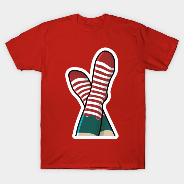 Long Men Socks Sticker Pair vector illustration. Fashion object design concept. Socks for foot cover sticker design logo with shadow. T-Shirt by AlviStudio